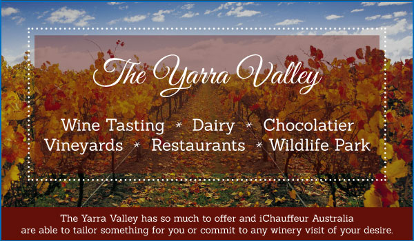 10% Discount on Chauffeured Cars and Trip From Melbourne to The Yarra Valley