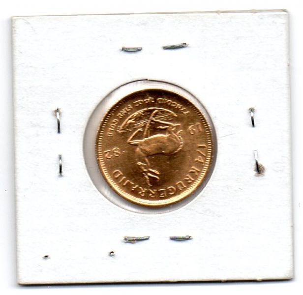1/4  oz  Krugerrand  1982  Fine  Gold  Coin