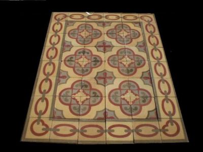 ANTIQUE SPANISH CEMENT PATTERNED FLOOR TILES